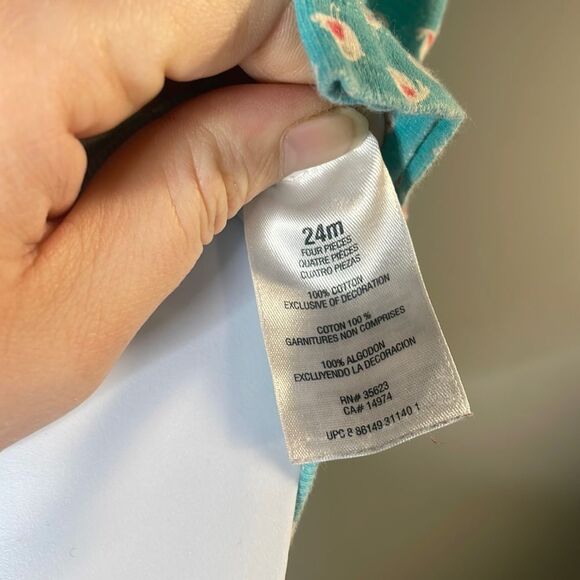 Carter’s Long Sleeves Printed One Piece Baby Girl 24 Months-Aqua - Picture 7 of 11